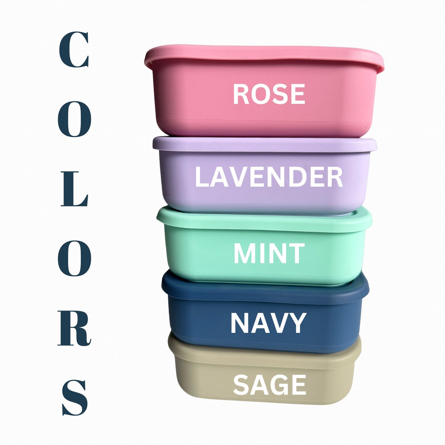 Personalized silicone Bento lunch Box WITH utensils