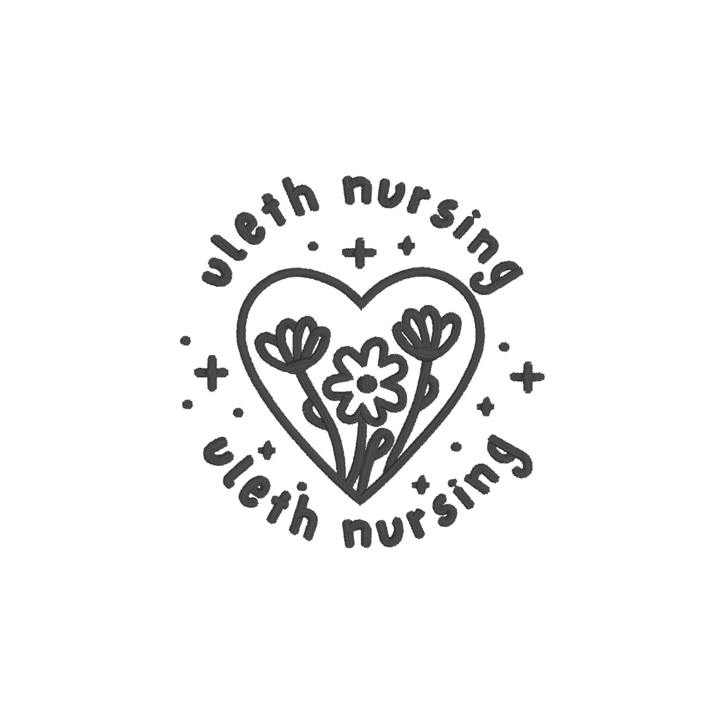 Uleth Nursing Floral Embroidered Crest