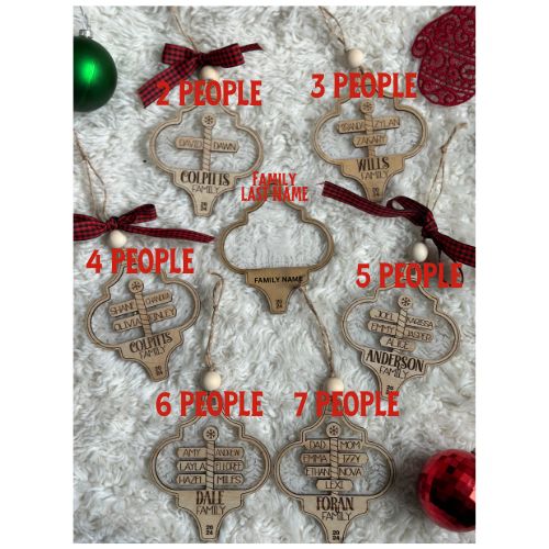 Custom Family Christmas Ornament - North Pole Design