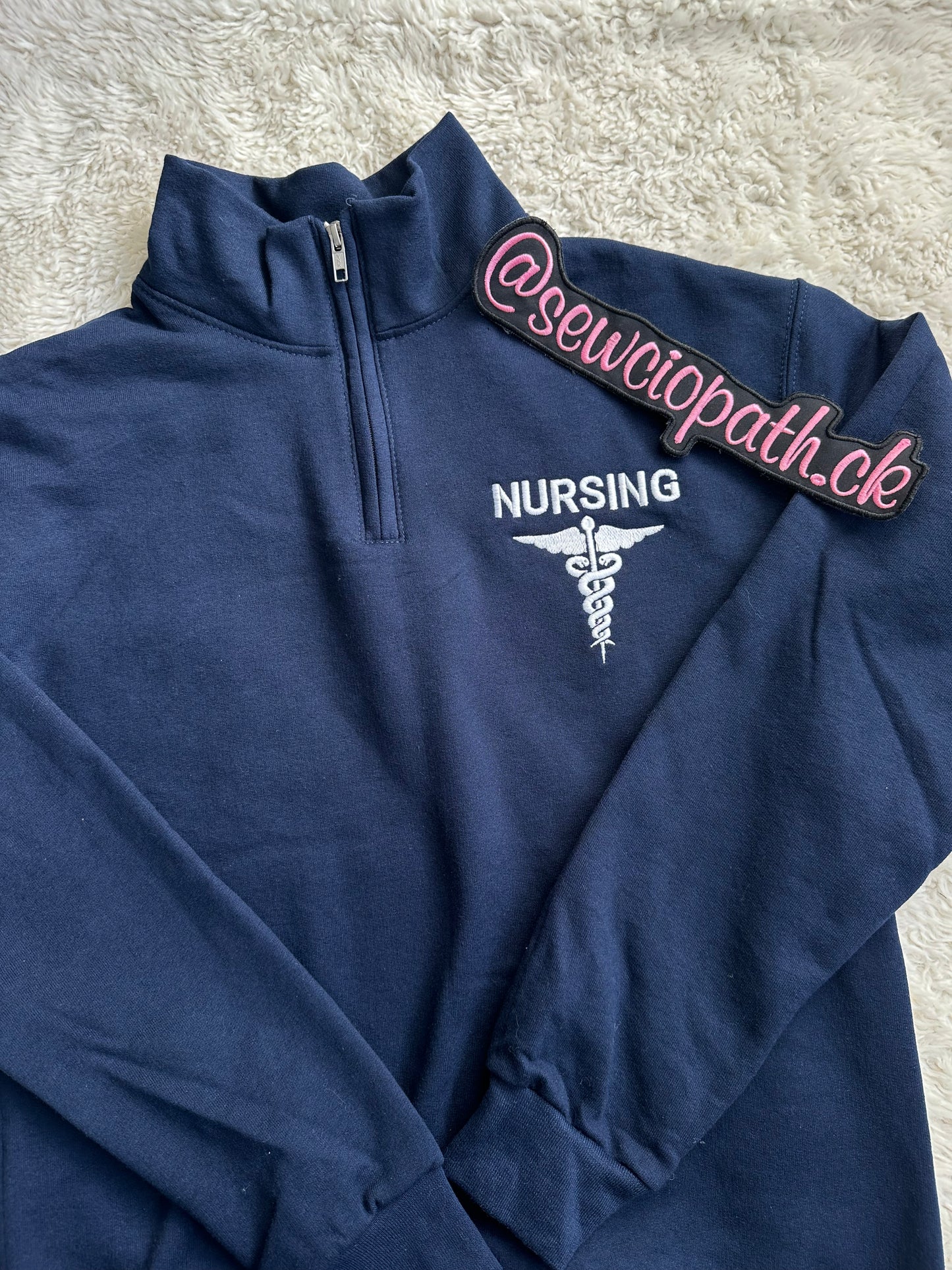 Embroidered Nursing Caduceus