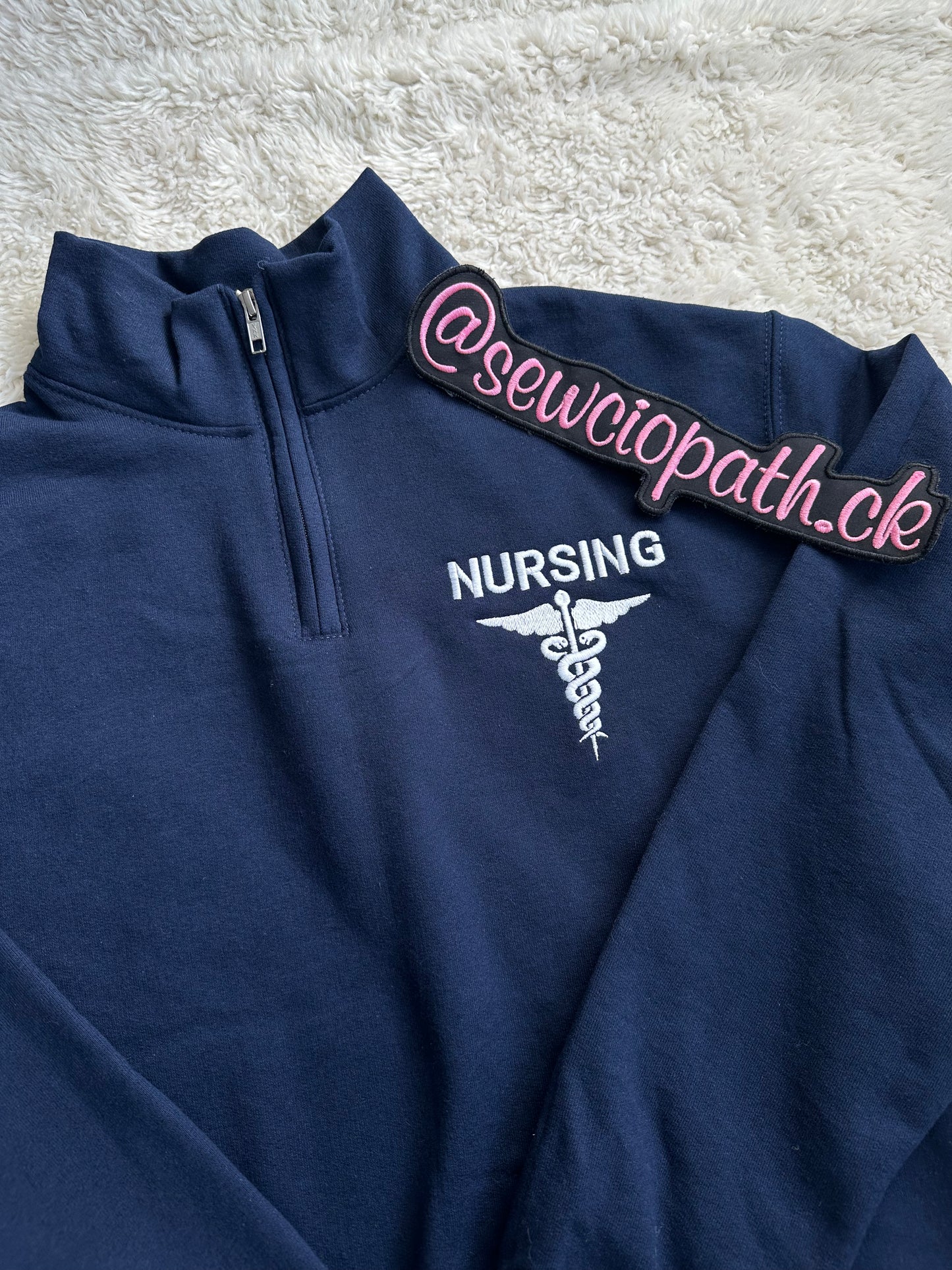 Embroidered Nursing Caduceus