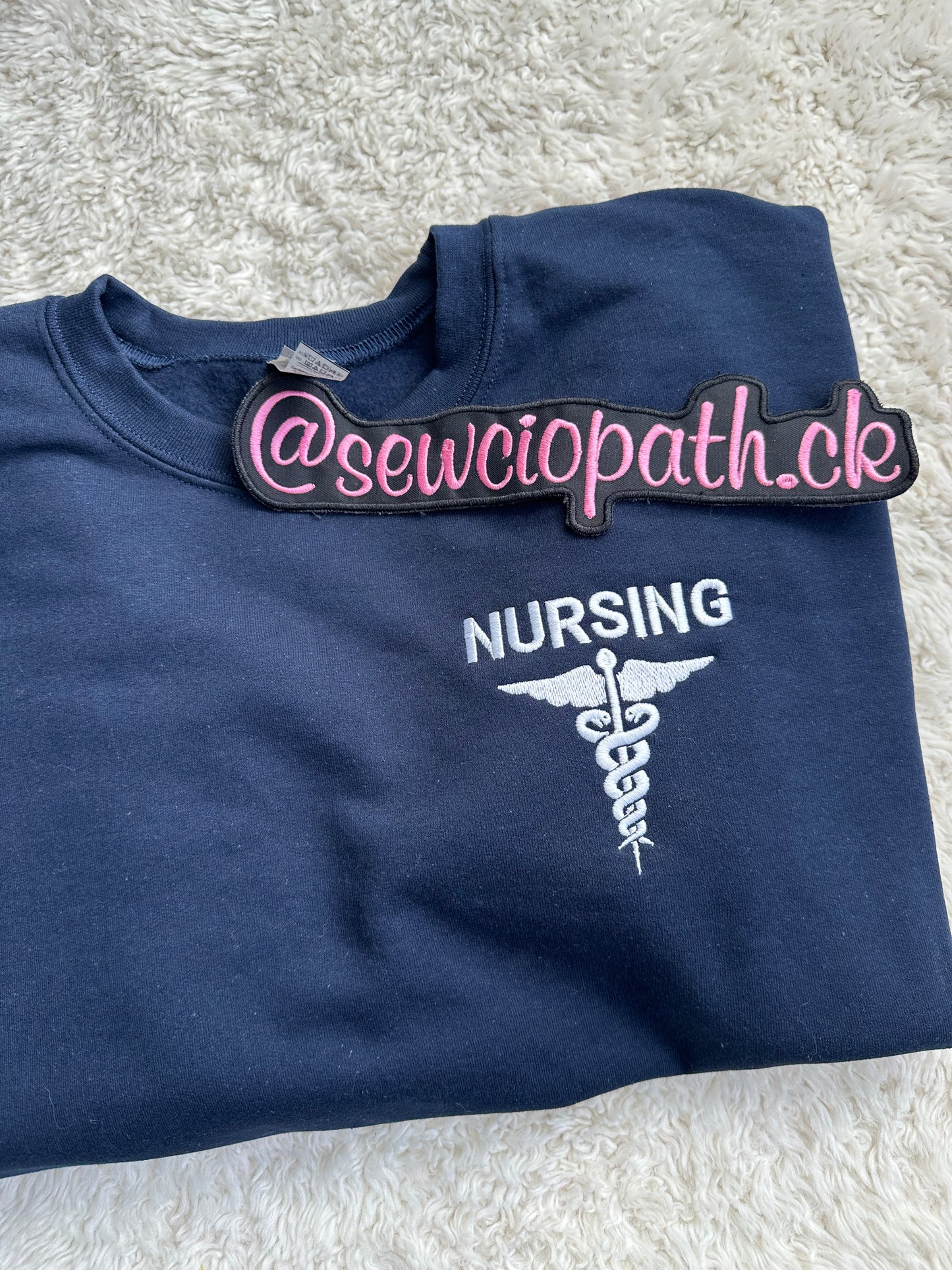 Embroidered Nursing Caduceus