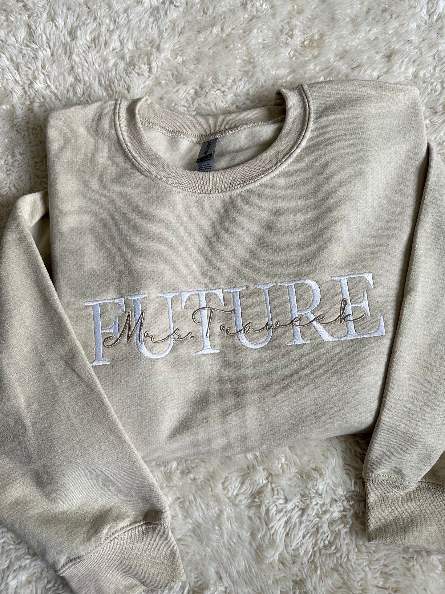 Custom Wifey Sweatershirt - WIFEY HUBBY BRIDE GROOM FUTURE