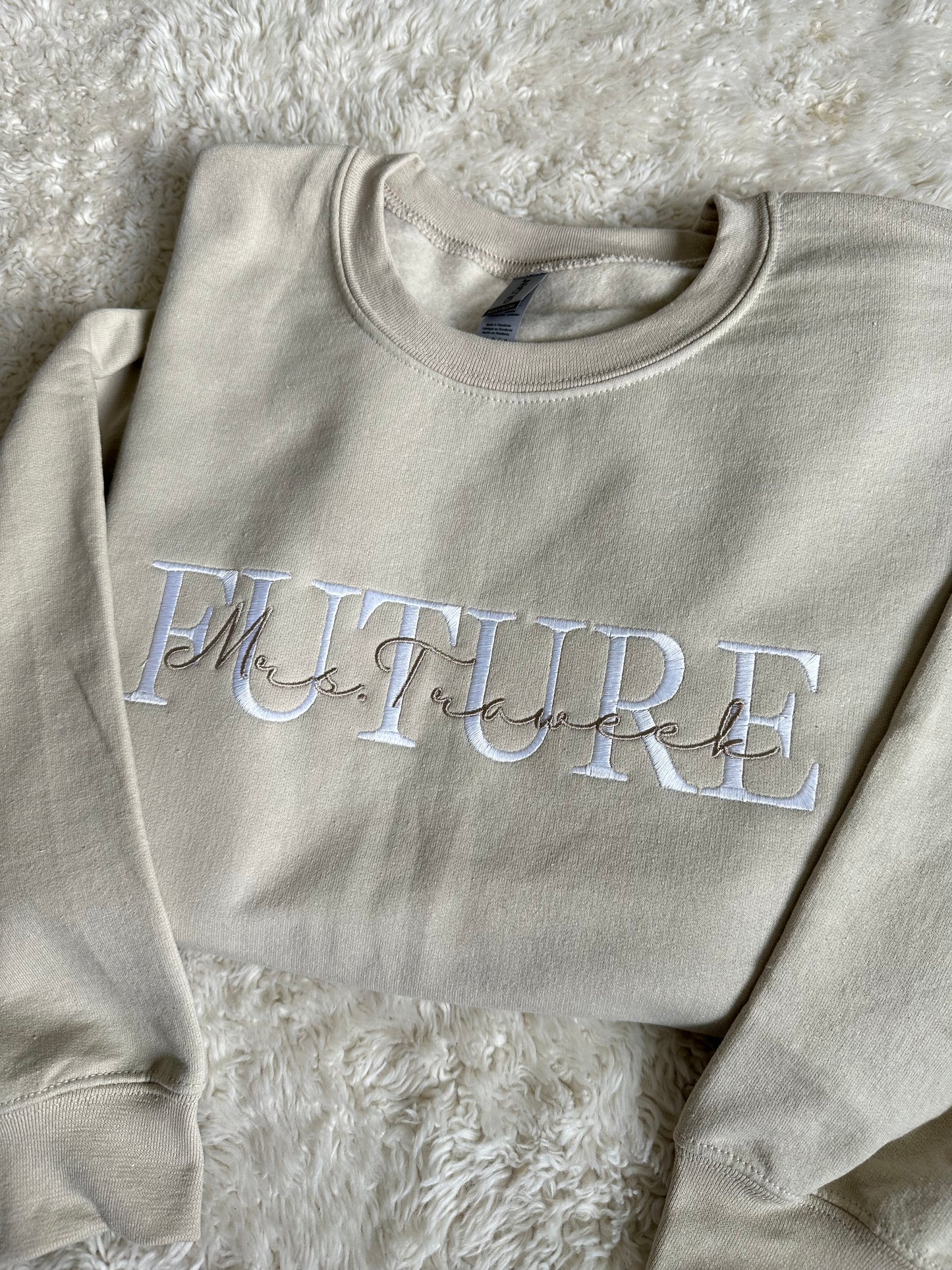 Custom Wifey Sweatershirt - WIFEY HUBBY BRIDE GROOM FUTURE