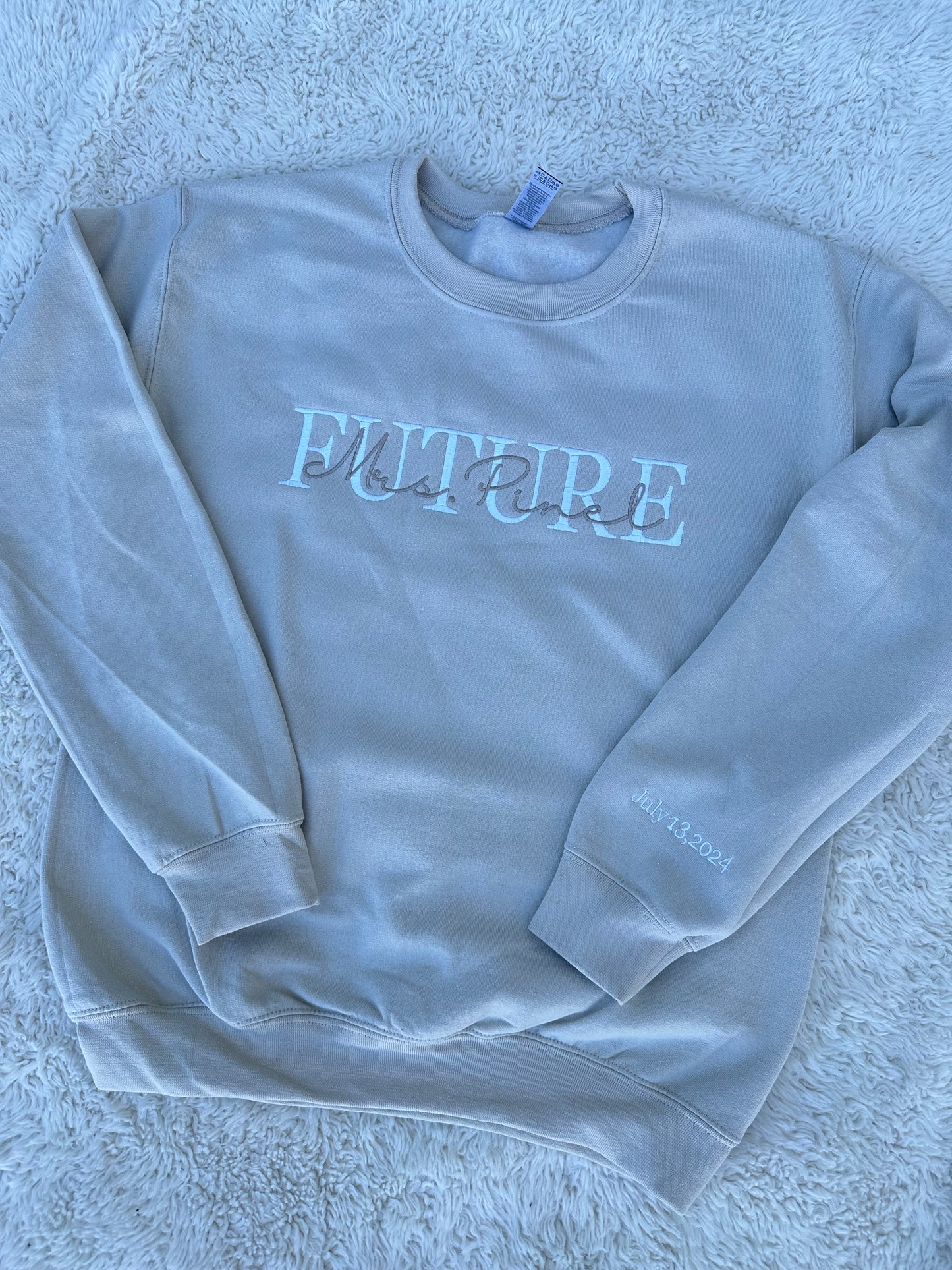 Custom Wifey Sweatershirt - WIFEY HUBBY BRIDE GROOM FUTURE