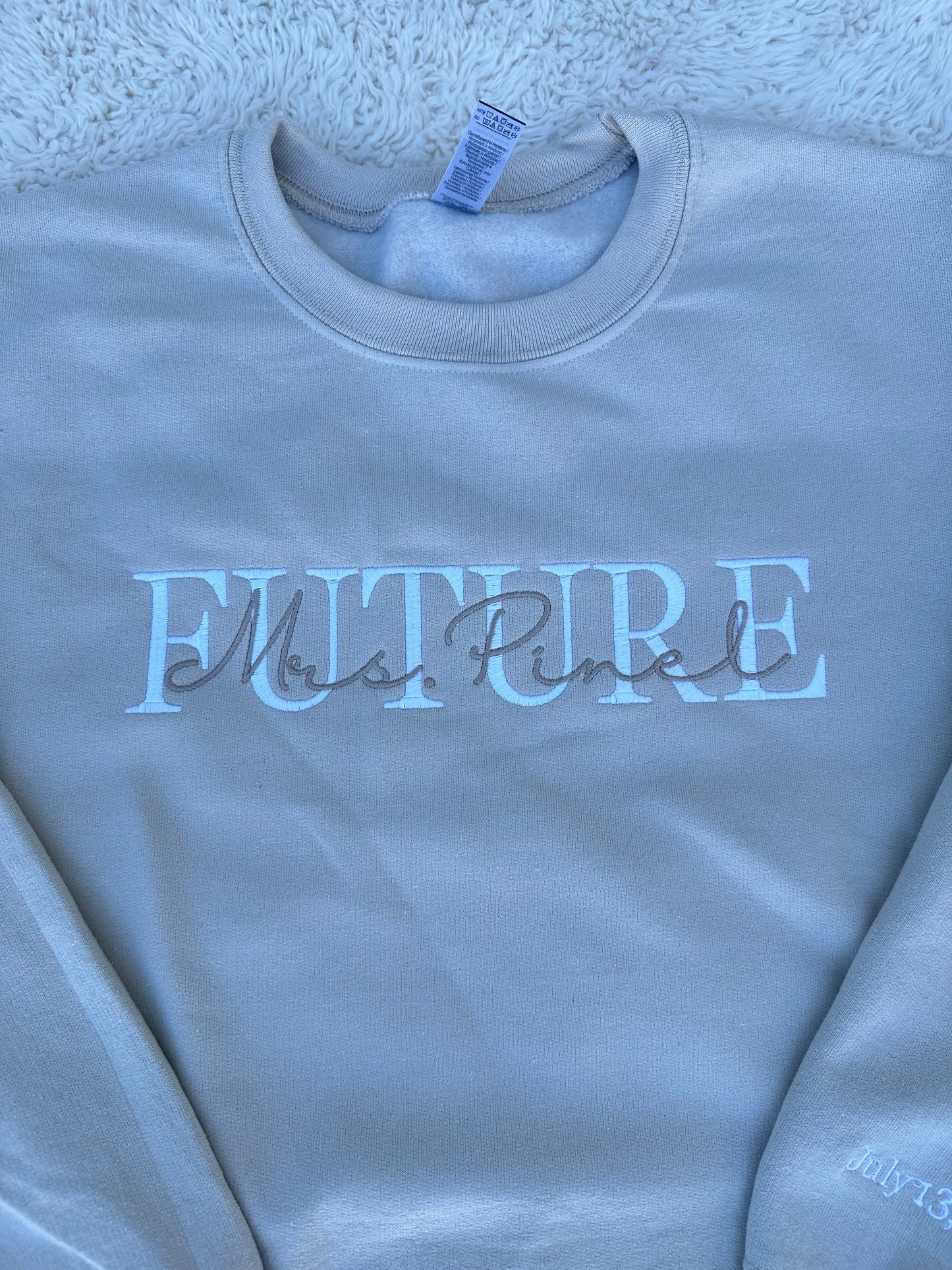Custom Wifey Sweatershirt - WIFEY HUBBY BRIDE GROOM FUTURE
