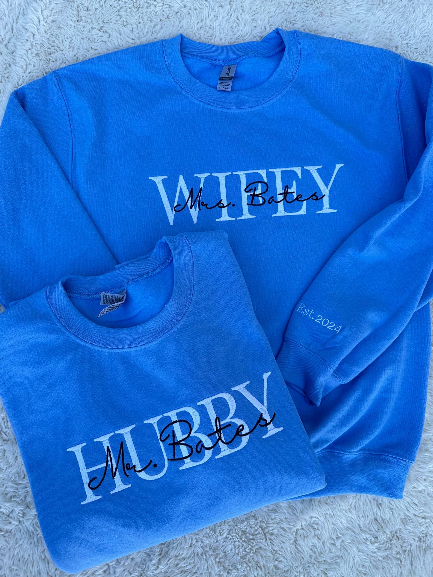 Custom Wifey Sweatershirt - WIFEY HUBBY BRIDE GROOM FUTURE