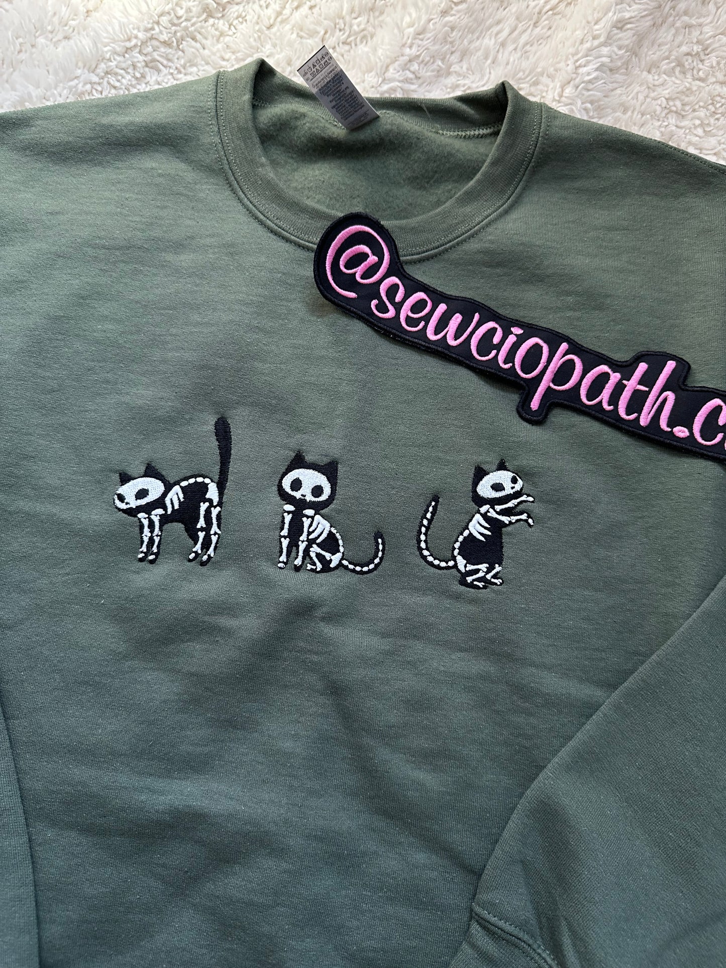 Black Cat Skeleton Halloween Sweater