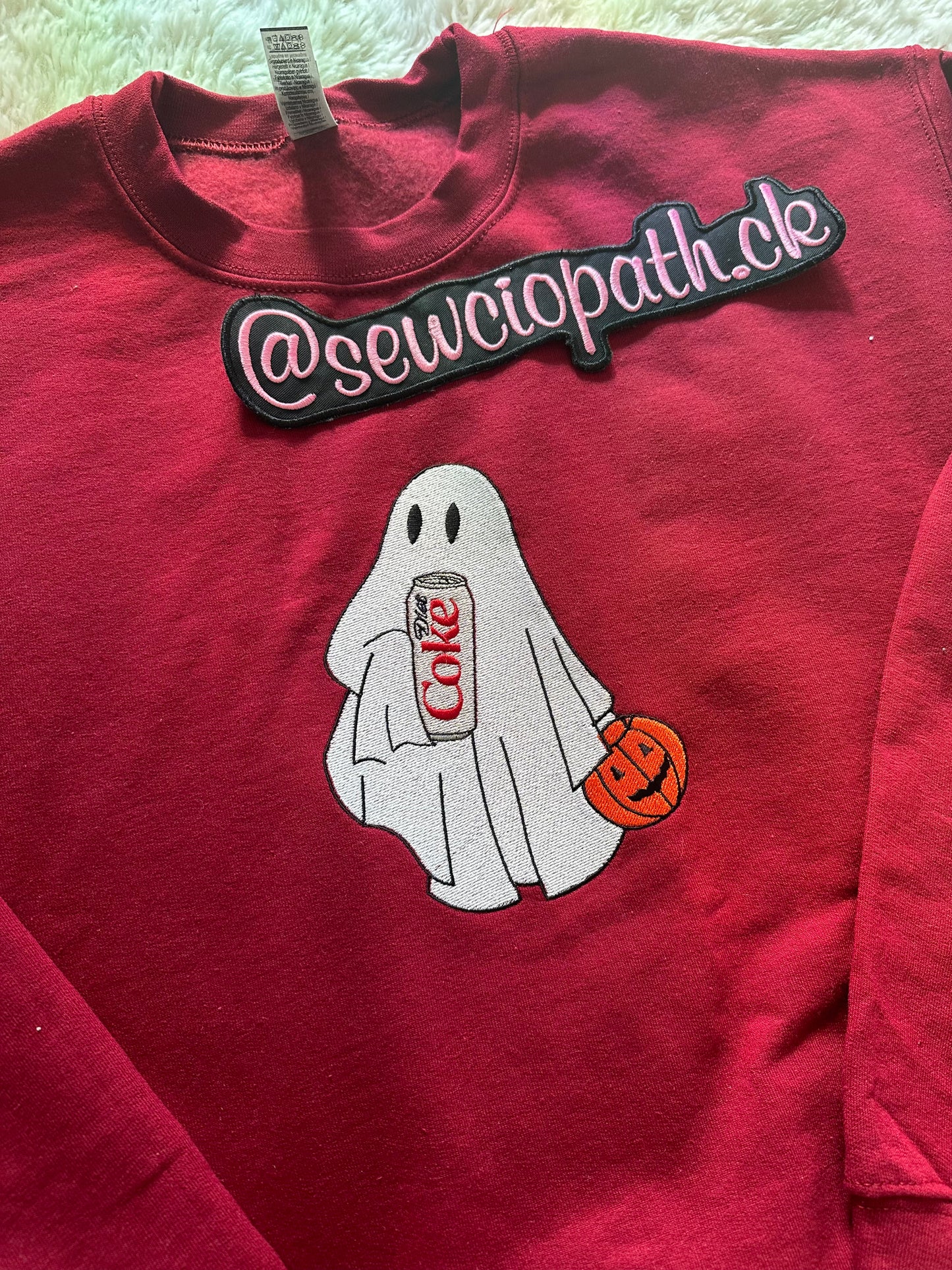 Cute Halloween Diet Coke Ghost Sweatshirt- Embroidered