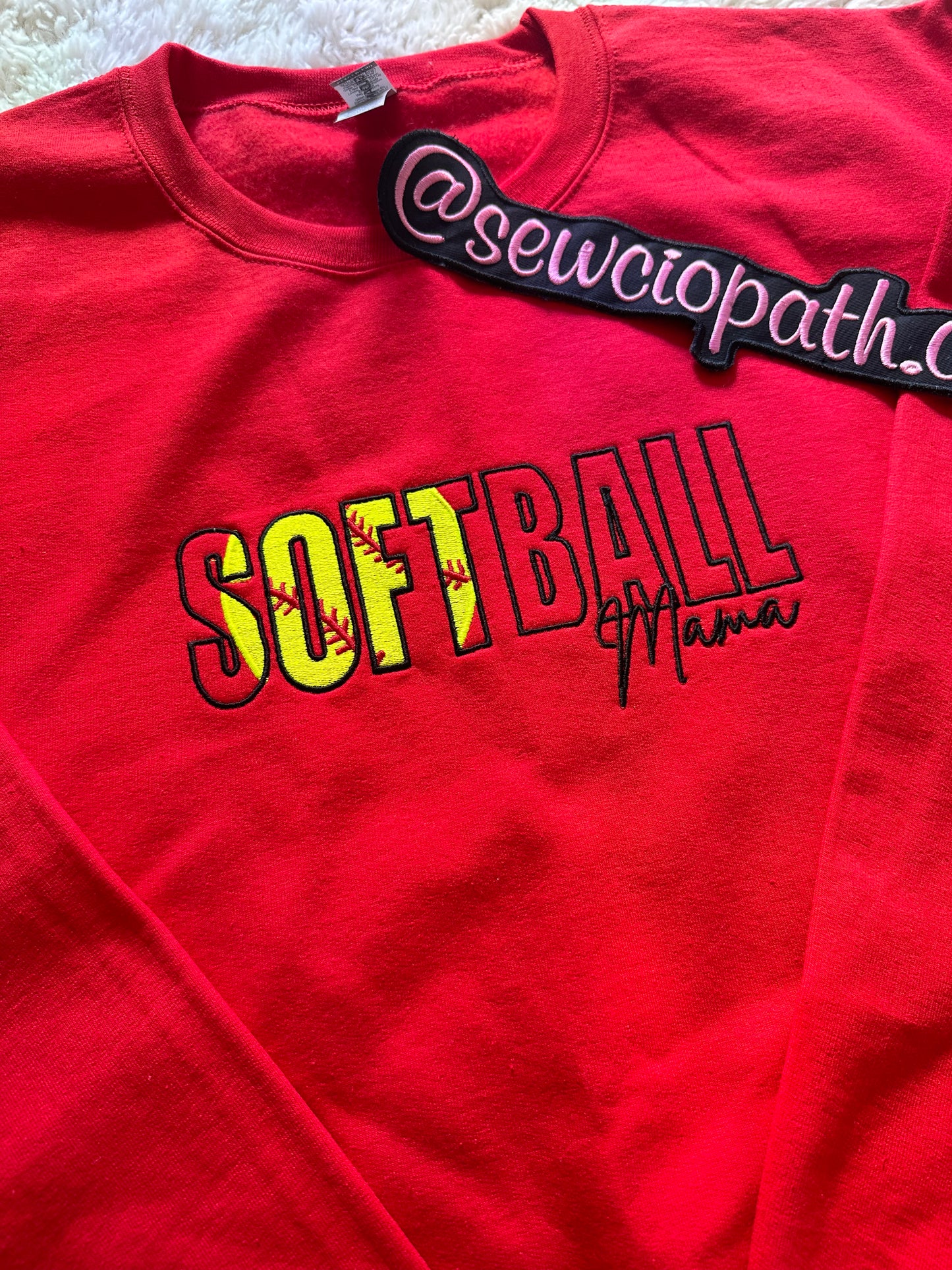 Softball Mama Sweatshirt - Embroidered