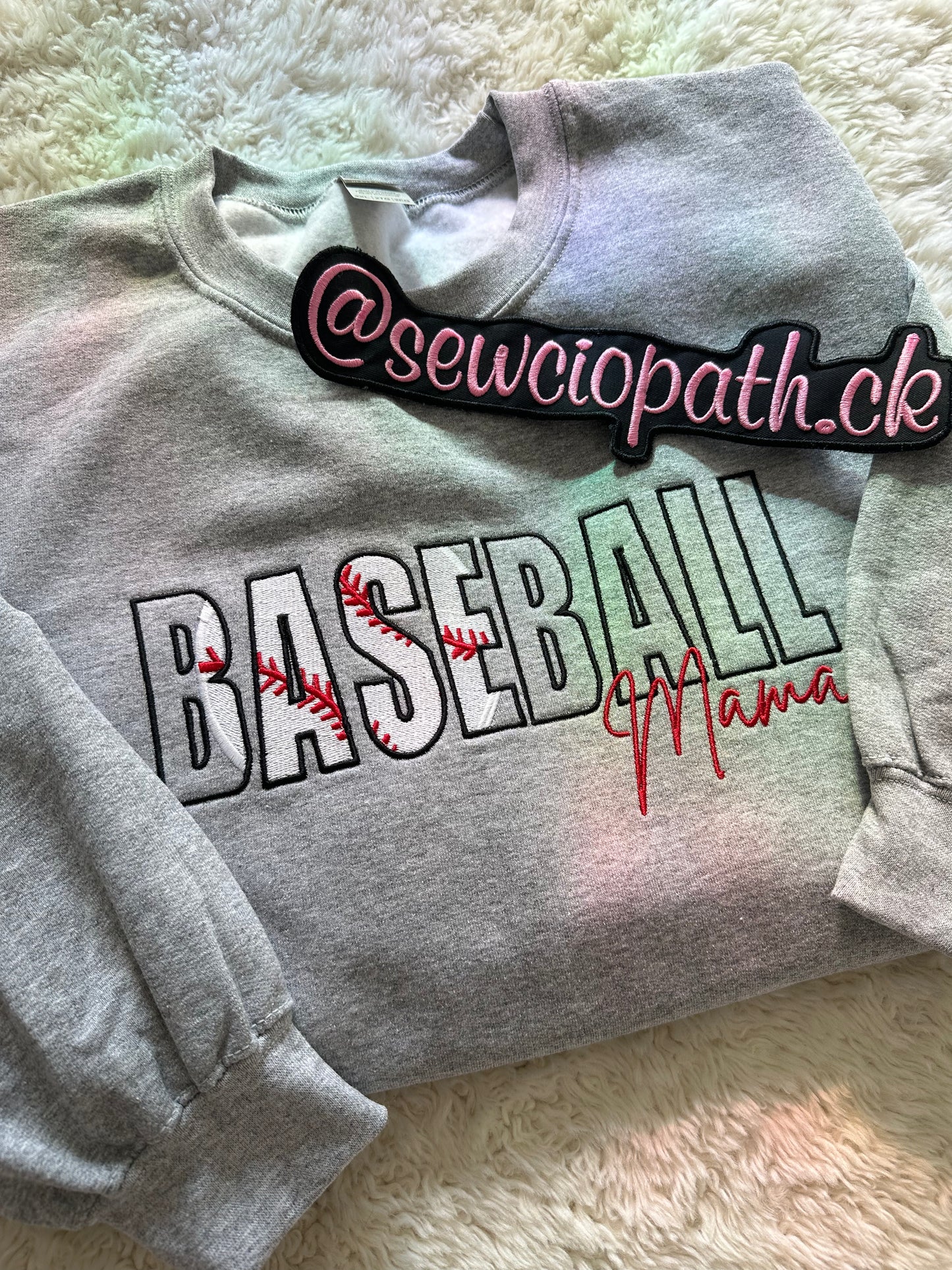 Baseball Mama Embroidered Sweatshirt