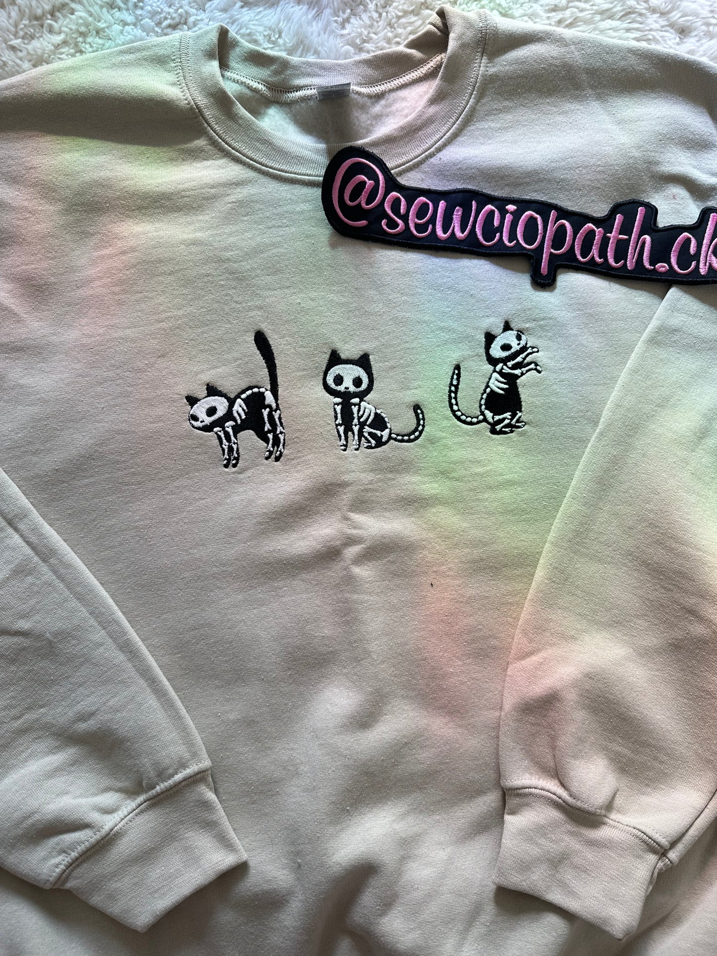 Black Cat Skeleton Halloween Sweater