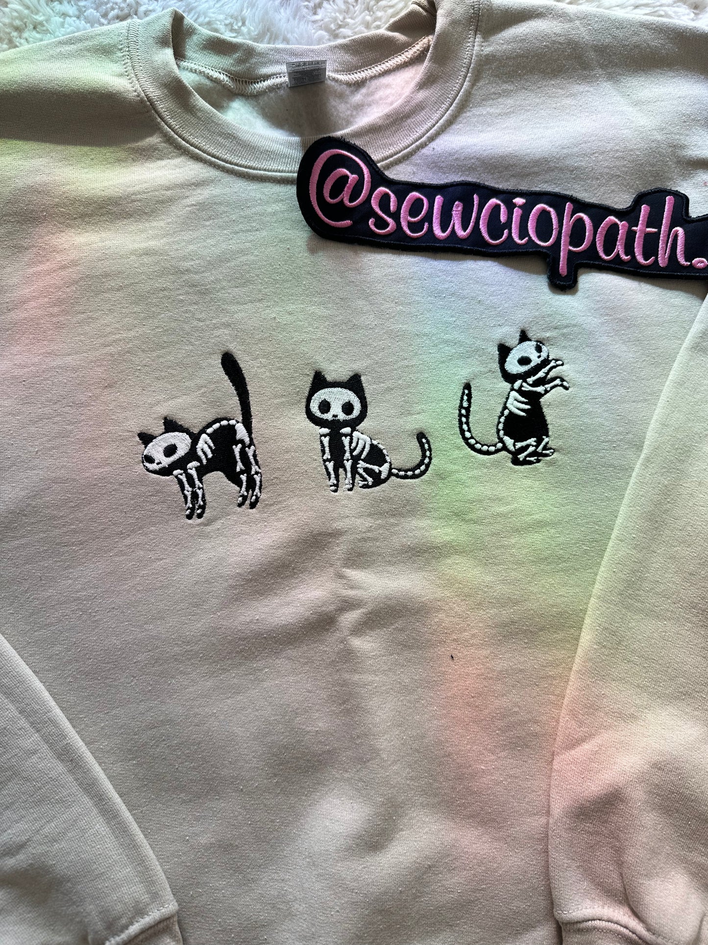 Black Cat Skeleton Halloween Sweater