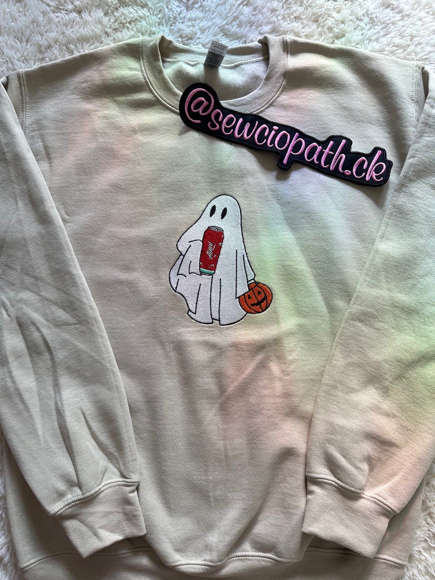 Cute Halloween Alani Ghost Sweater- Embroidered