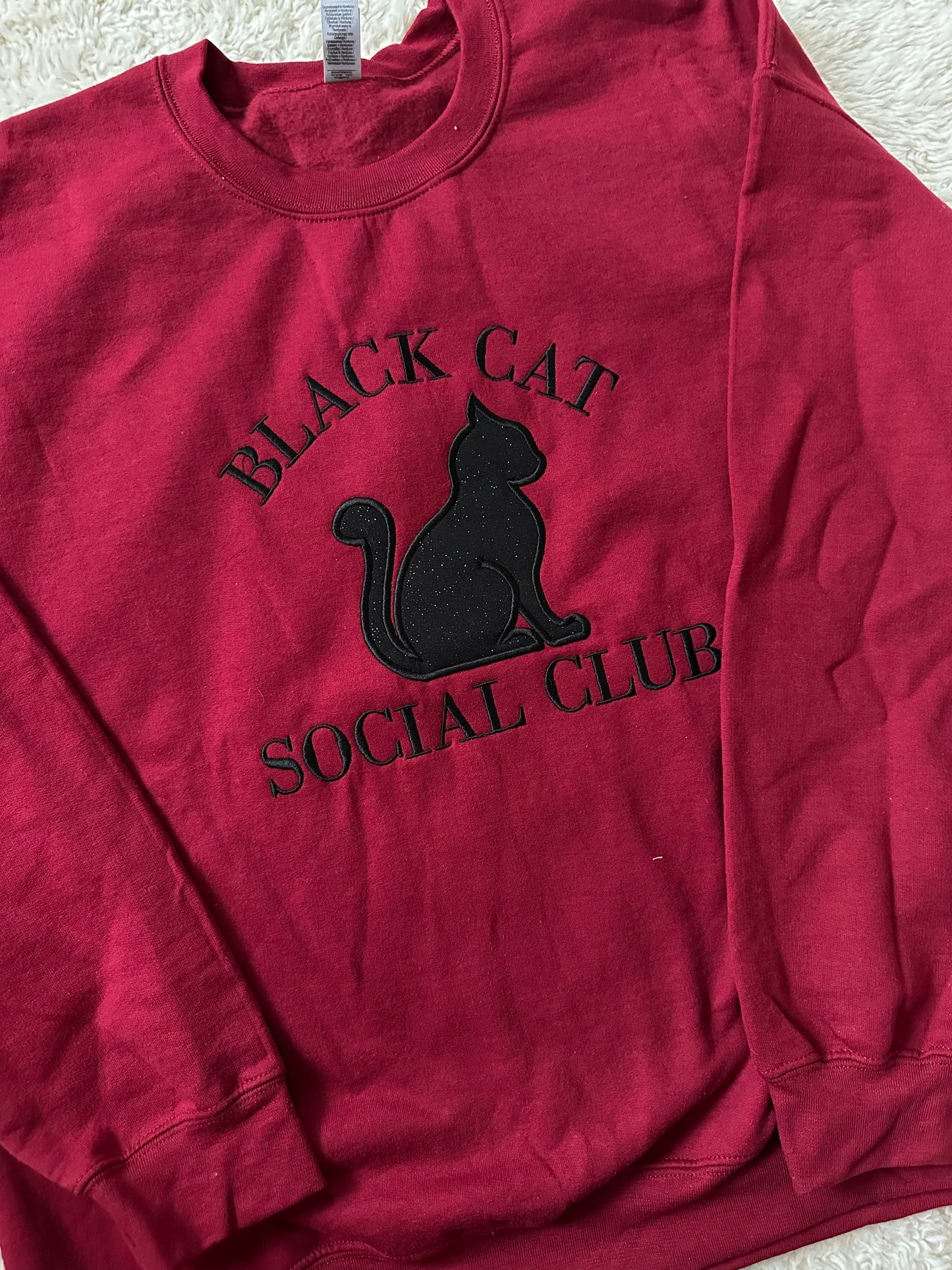 Black Cat Social Club - Embroidered Crewneck