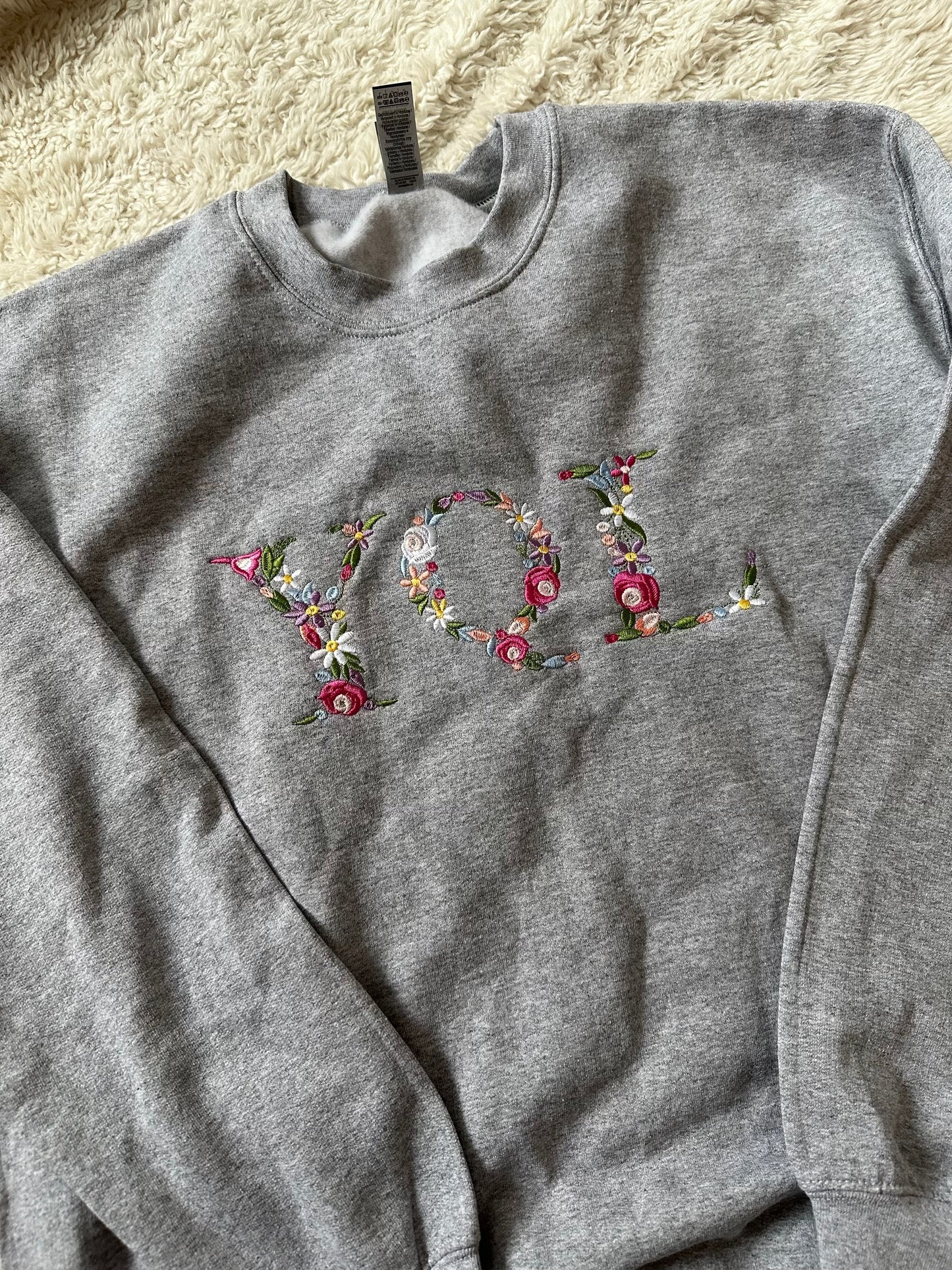 YQL Floral Crewneck - Embroidered