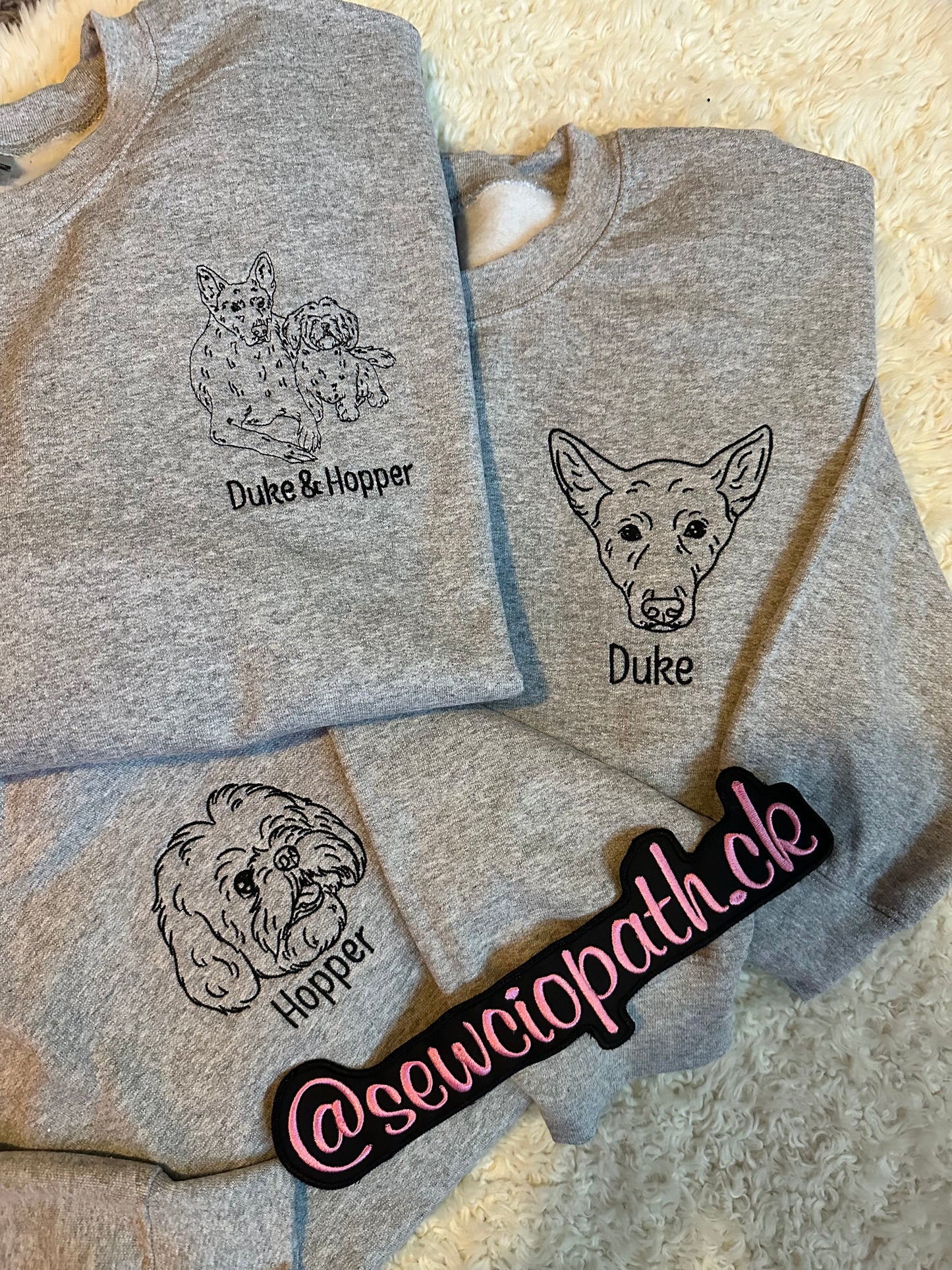 Custom Pet Portrait Line Drawing Sweatshirt