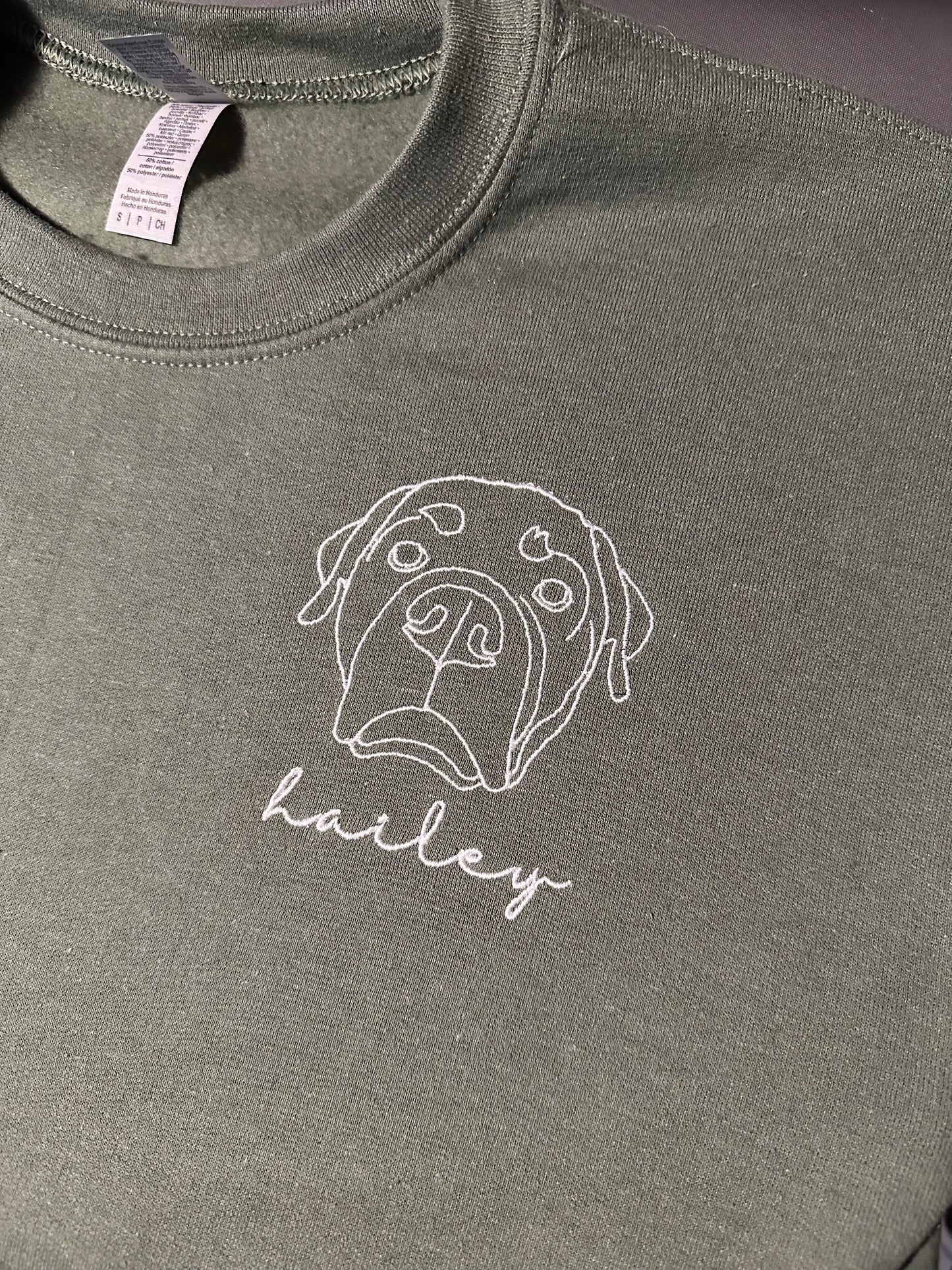 Custom Pet Portrait Line Drawing Sweatshirt