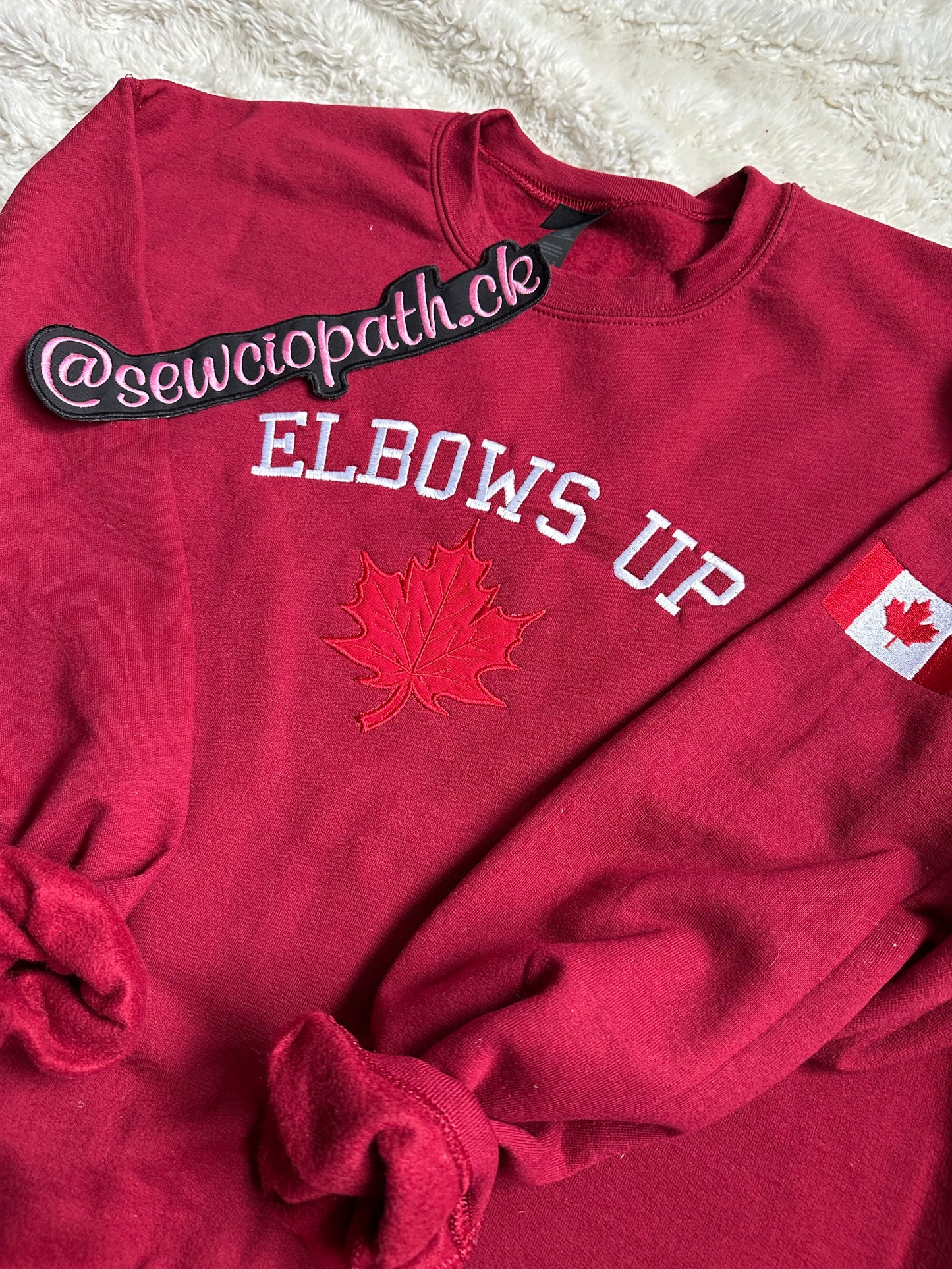 Elbows Up Embroidered Sweatshirt