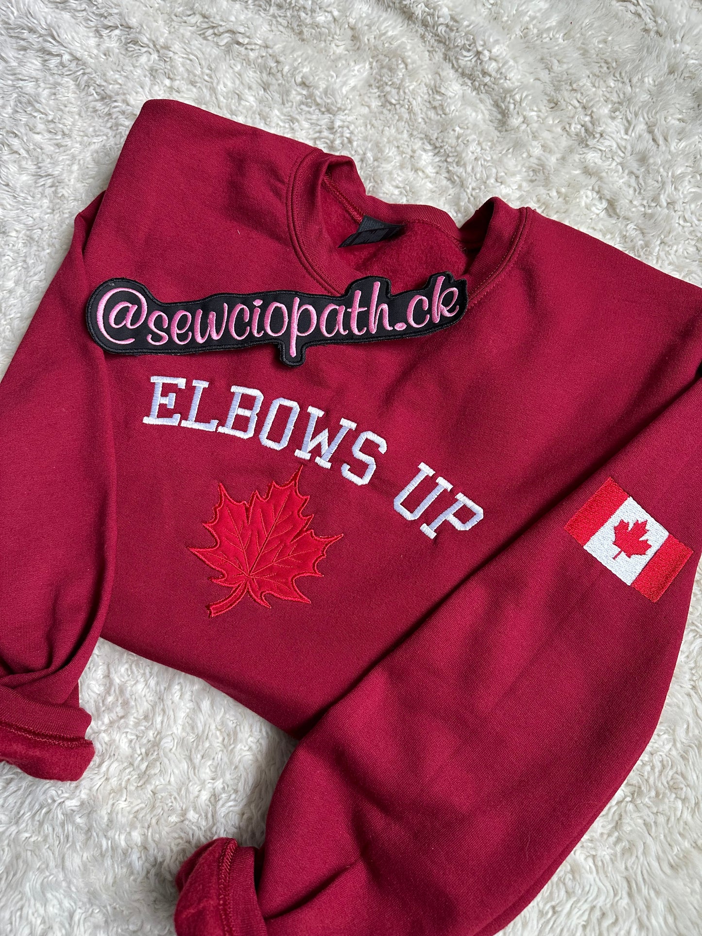 Elbows Up Embroidered Sweatshirt