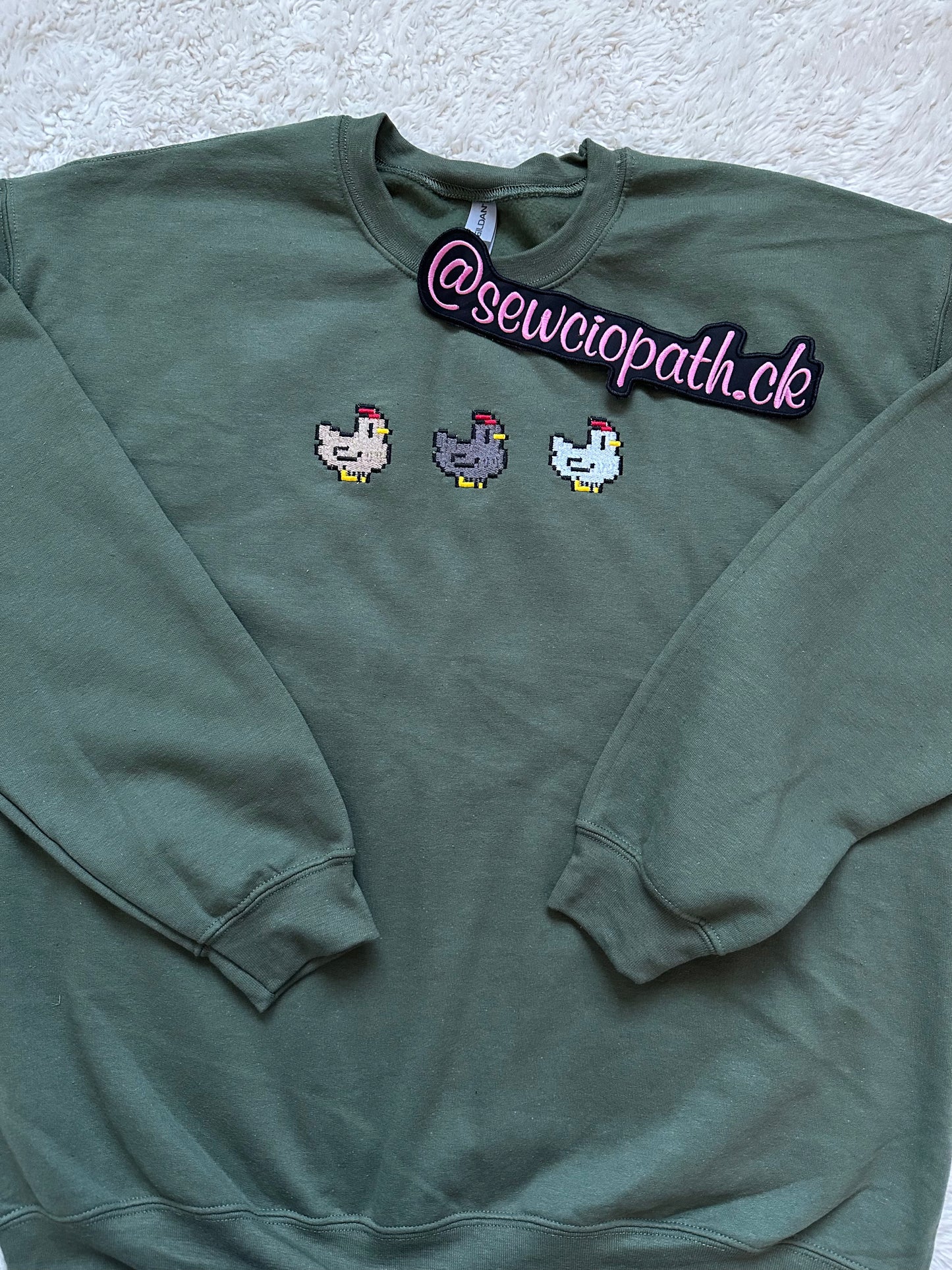 Stardew Valley Sweatshirt | Stardew Valley Chickens| Cozy Gaming | Stardew Valley Sweater | Pixel Chicken