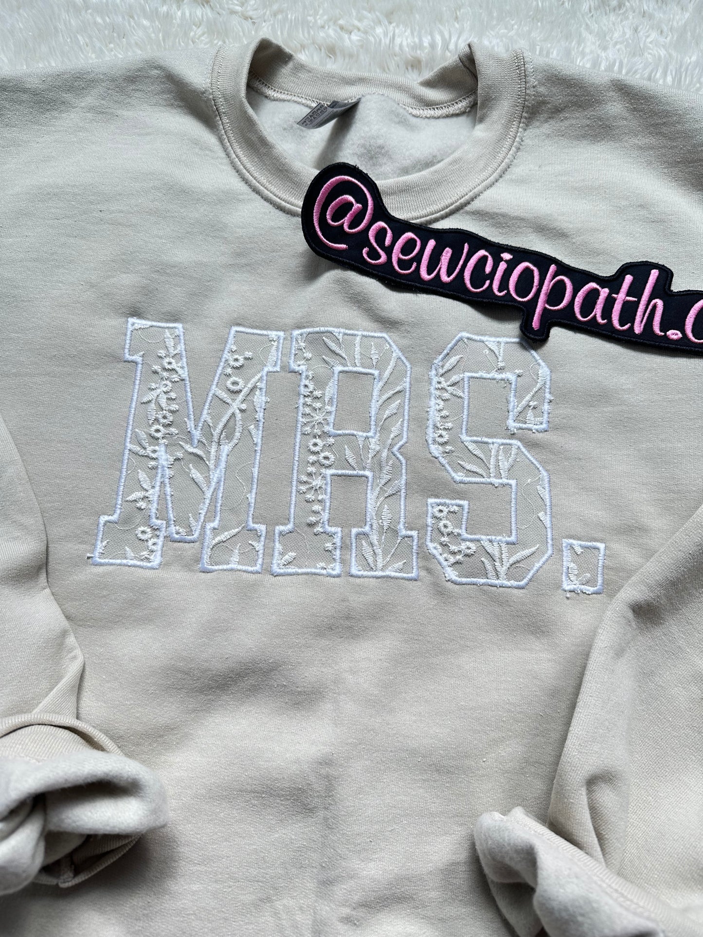 Mrs. lace embroidered sweatshirt | Bride Sweater | Future Mrs.