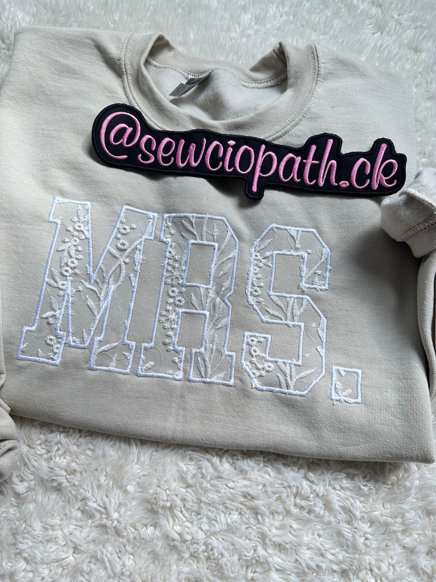 Mrs. lace embroidered sweatshirt | Bride Sweater | Future Mrs.