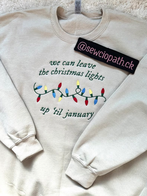 Lover Christmas Lights Embroidered Sweatshirt