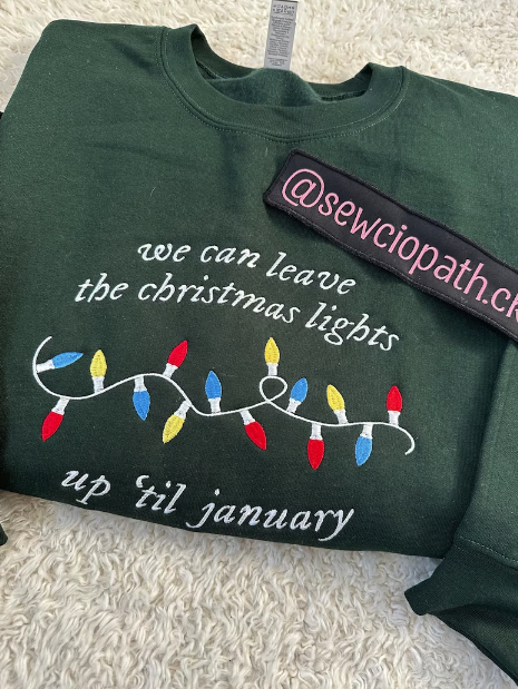 Lover Christmas Lights Embroidered Sweatshirt