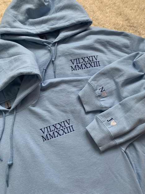 Custom Embroidered Roman Numeral Sweatshirt