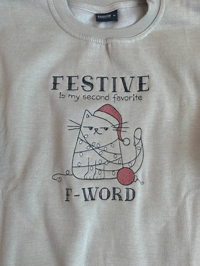 Festive F Word Funny Christmas Sweater