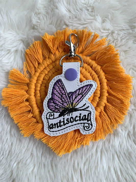 Antisocial Butterfly Keychain