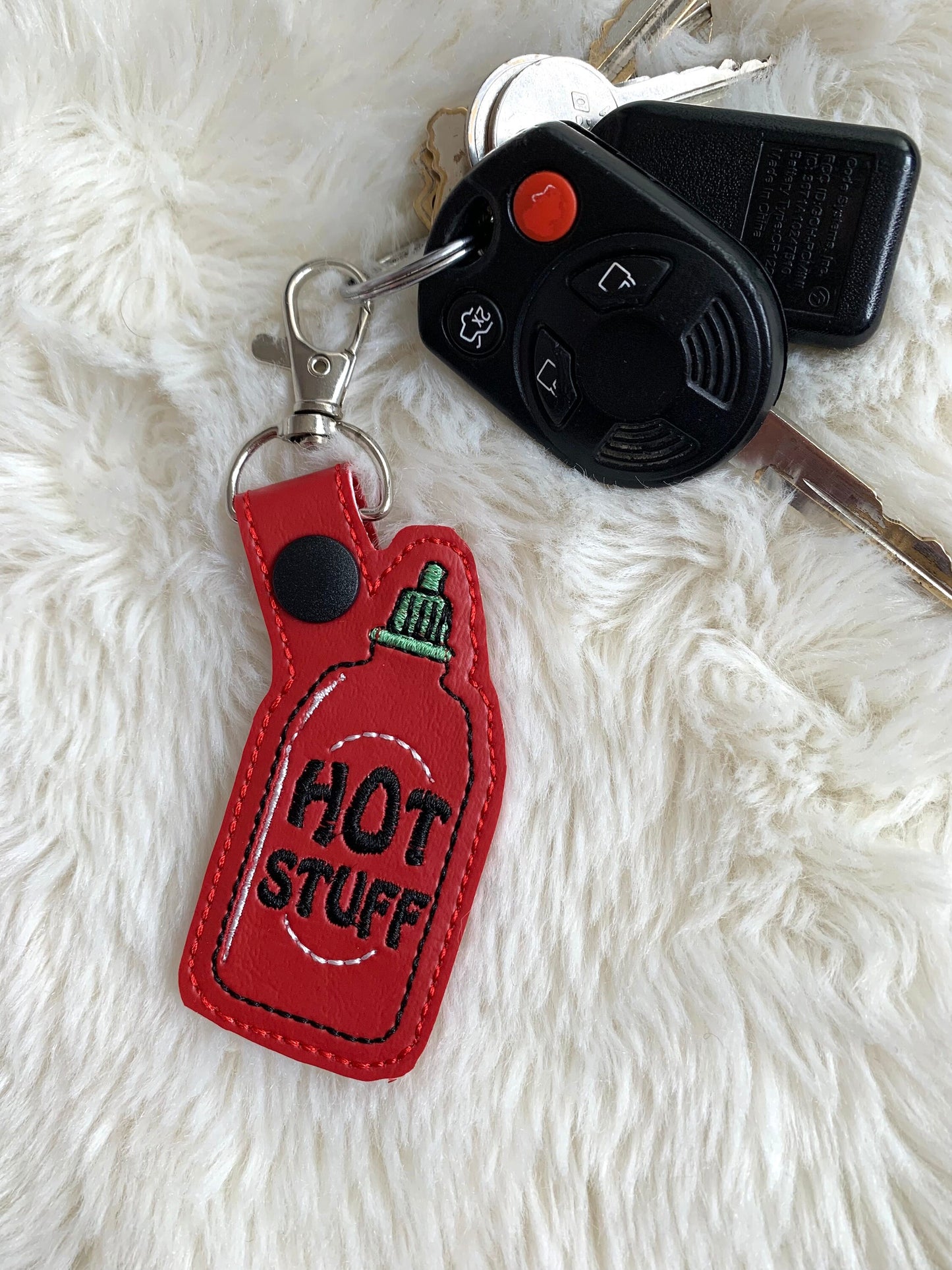 Hot Stuff Sriracha Keychain