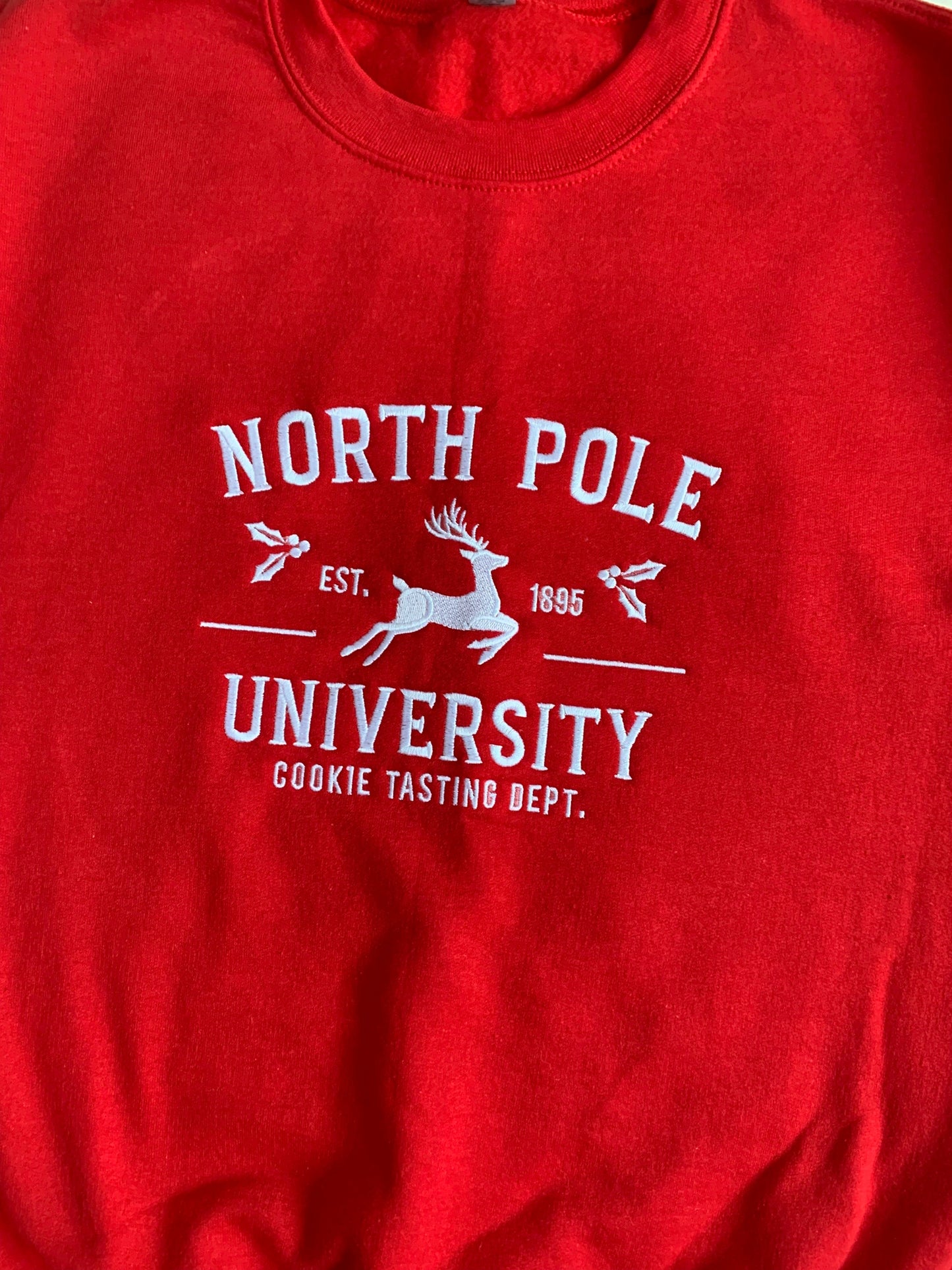 North Pole University Embroidered Sweatshirt