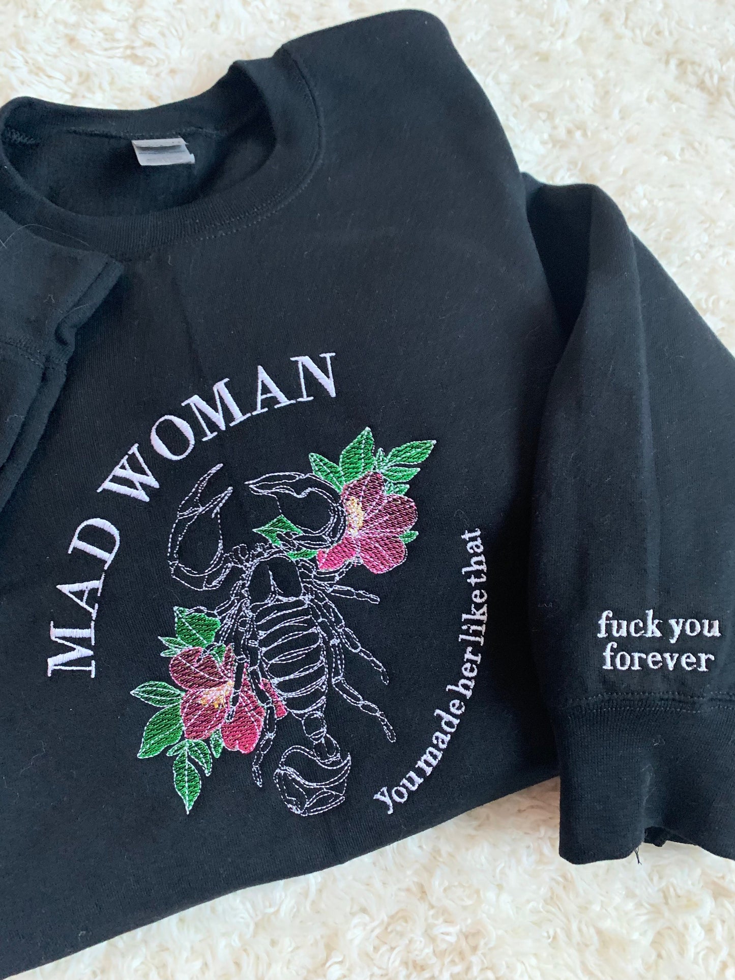 Mad Woman Taylor Swift Embroidered Sweatshirt