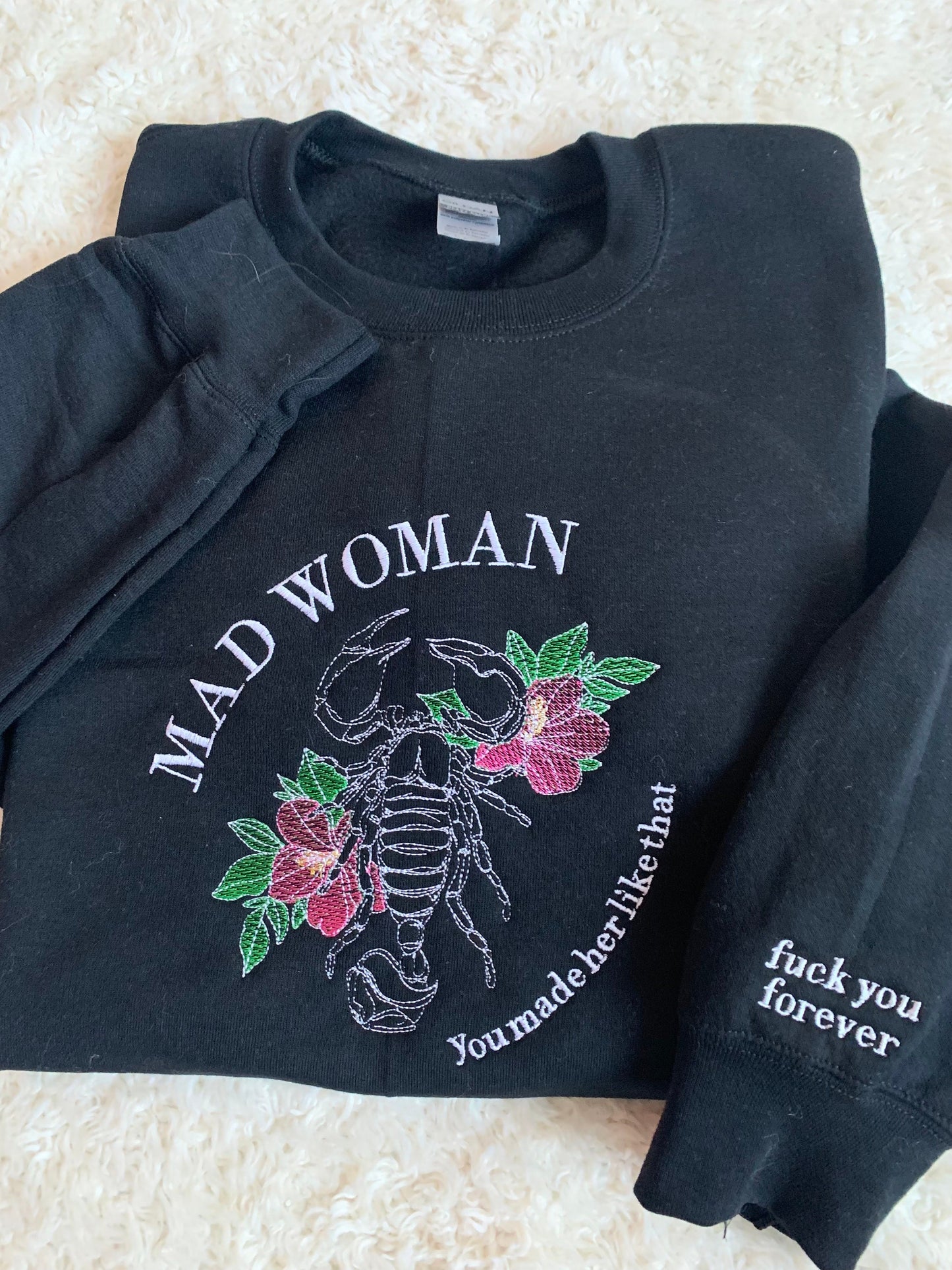 Mad Woman Taylor Swift Embroidered Sweatshirt