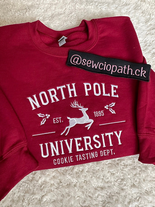 North Pole University Embroidered Sweatshirt