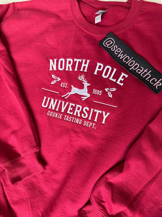 North Pole University Embroidered Sweatshirt