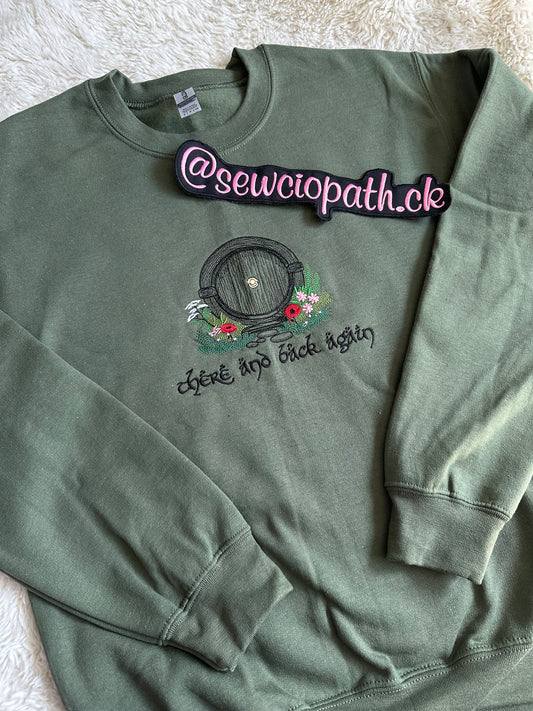 Hobbit There and Back Again Embroidered Sweatshirt