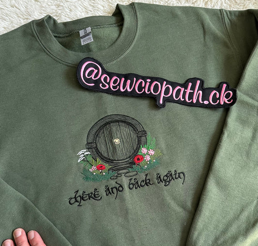 Hobbit There and Back Again Embroidered Sweatshirt