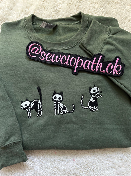 Black Cat Skeleton Halloween Sweater