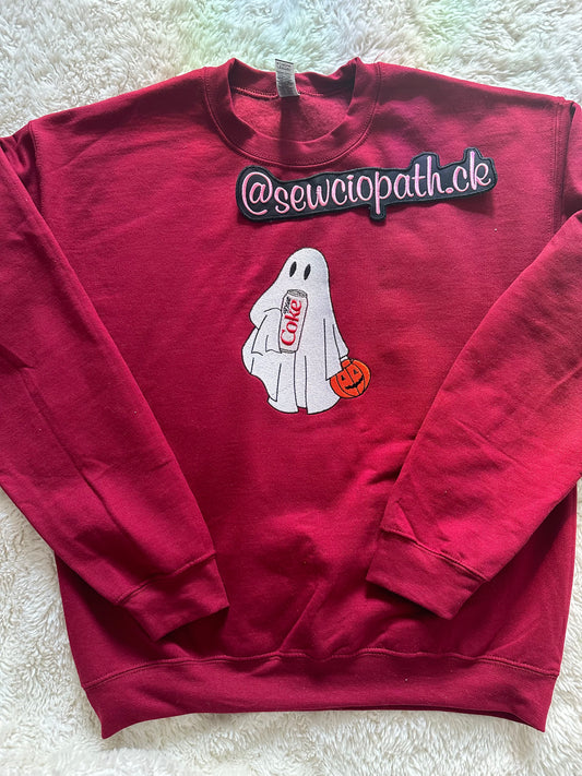 Cute Halloween Diet Coke Ghost Sweatshirt- Embroidered