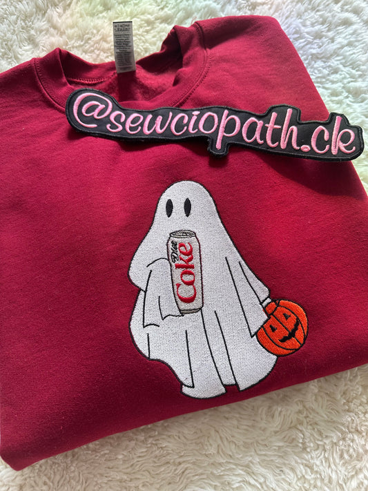 Cute Halloween Diet Coke Ghost Sweatshirt- Embroidered