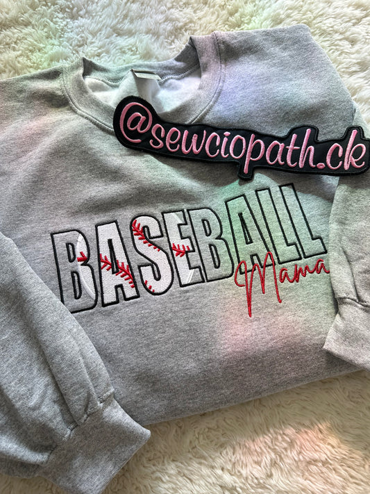 Baseball Mama Embroidered Sweatshirt