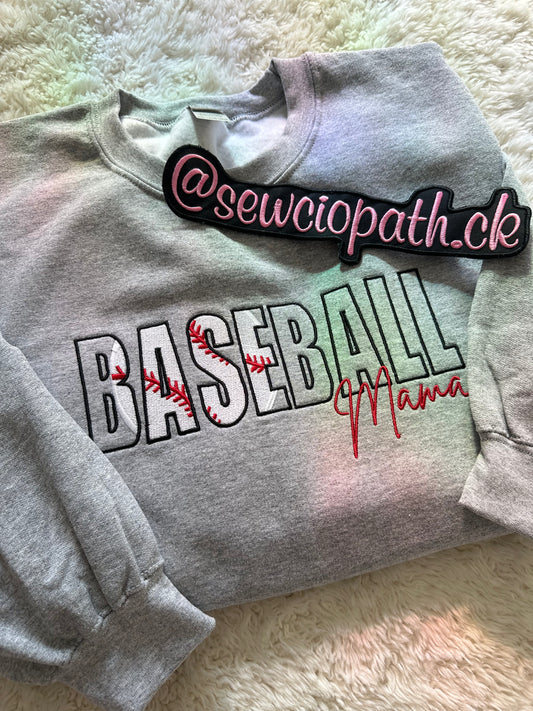 Baseball Mama Embroidered Sweatshirt