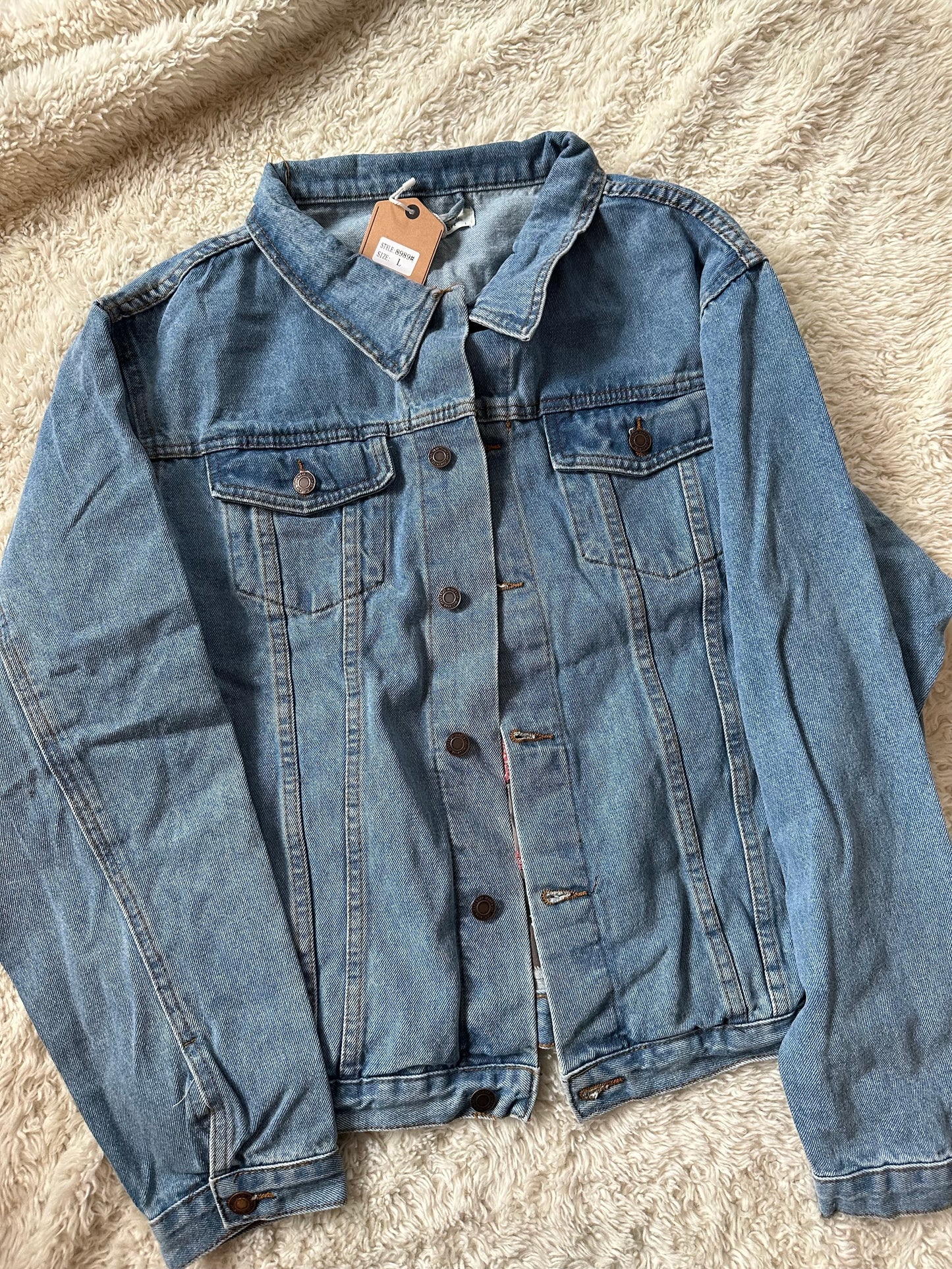 Denim Jacket with cutout floral back