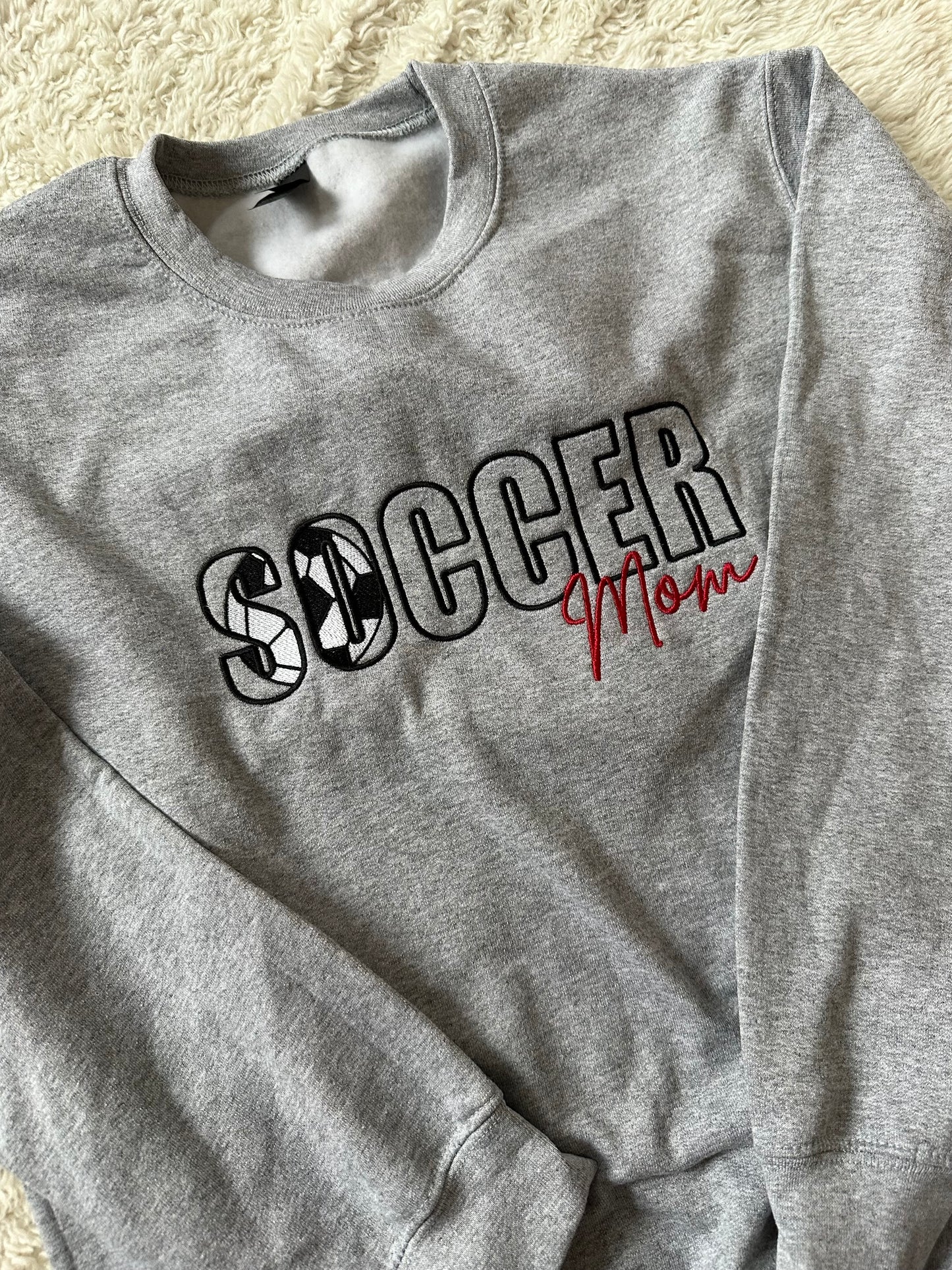 Football Soccer Mama Crewneck - Embroidered