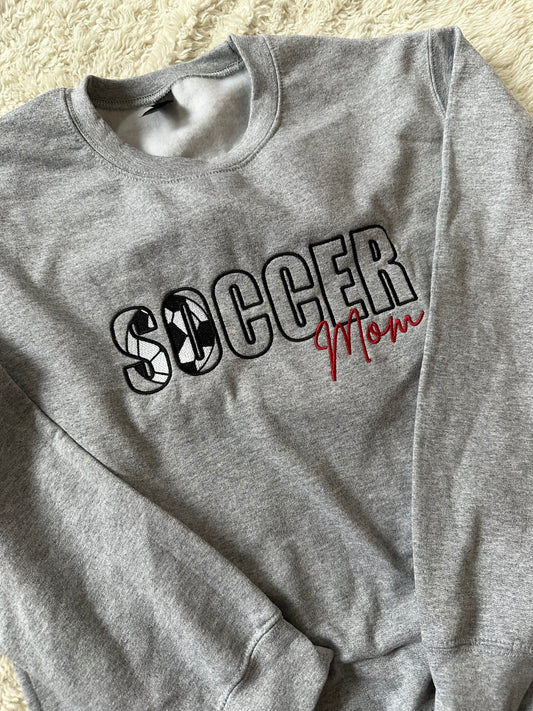 Football Soccer Mama Crewneck - Embroidered