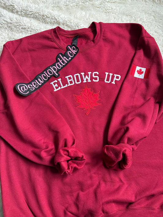 Elbows Up Embroidered Sweatshirt