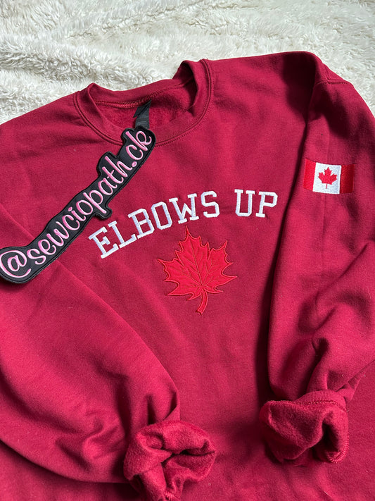 Elbows Up Embroidered Sweatshirt
